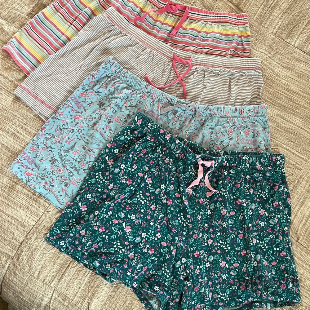 Lot of 4 JOCKEY Pajama Shorts Elastic Waist Women’s XL/L - Preworn /Perfect Cond